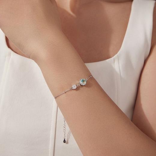 【情人节满分礼物】原创幻彩玫瑰切锆石手链浪漫梦幻s925纯银手链送女友礼物。jc 商品图3