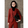 米思阳2025秋冬 通勤OL显白修身显瘦锈红色西装外套+修身马甲+高腰西裤（单拍）三件套5974/5975/5976 商品缩略图8