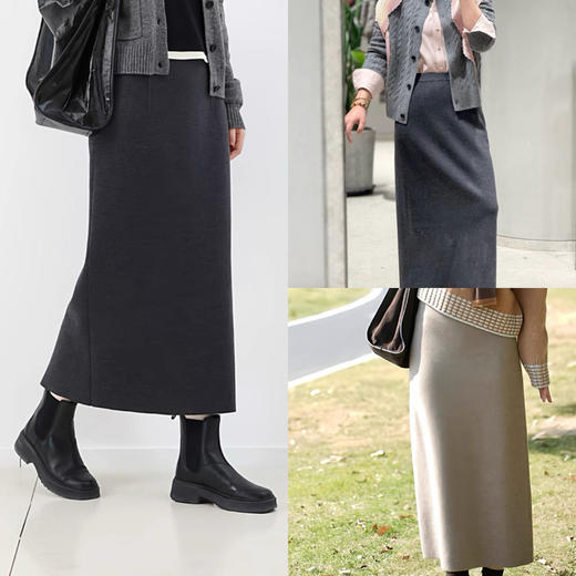 128-2 渠道圆正 松弛优雅高级 小禾女士羊毛半身裙 商品图0