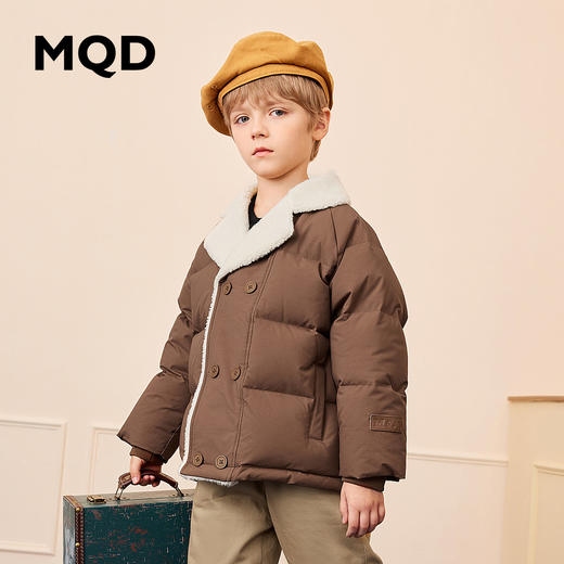 【秒1】【MQD】【专柜同款】童装三防羽绒服羊羔绒拼接蓄热保暖复古学院风 商品图1