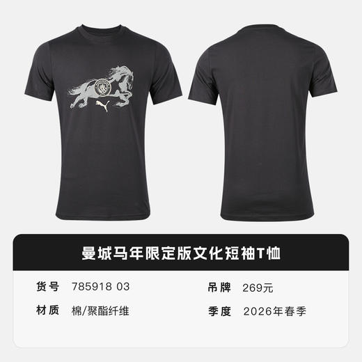 小李子PUMA彪马曼城马年限定运动训练文化短袖成人男785918 03 商品图4