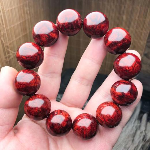 【青山特惠】2.0*12颗5星满瘤疤小叶紫檀手串（无胶嫩瘤）t36 商品图5