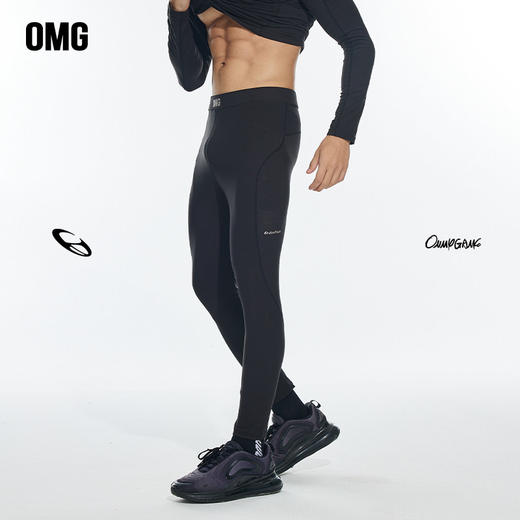 OMG运动 【绒感高弹力】紧身裤男打底裤运动紧身长裤健身裤子加绒 商品图1