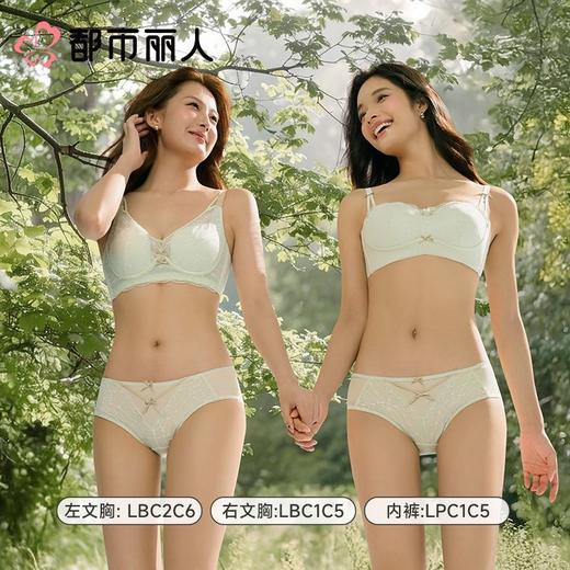 都市丽人内衣B杯薄文胸蕾丝内衣3/4杯内衣三排四扣软钢圈LBC2C6 商品图3