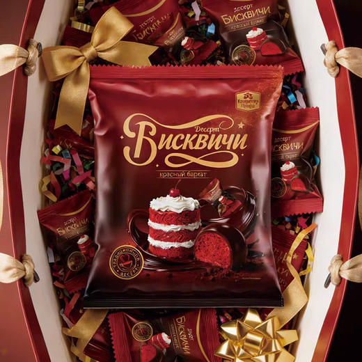 脆脆斯基牌红丝绒蛋糕巧克力味夹心糖果 商品图0