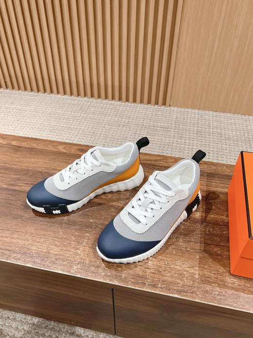 爱马仕情侣款休闲鞋 麂皮搭拼接网布运动鞋 男女同款（ZX*DBG) 商品图6