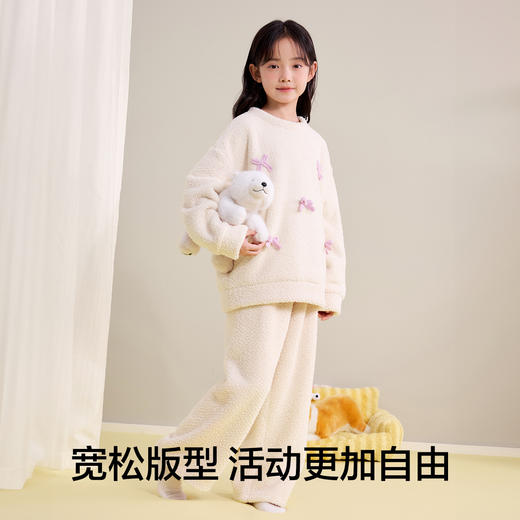 【120-160】【有棵树】女童冬款半边绒保暖家居服套装 商品图9