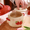 【手绘果趣双盖炖盅】蒸蛋羹燕窝专用陶瓷双盖炖盅隔水炖家用一人份婴儿小汤盅瓦罐 商品缩略图3