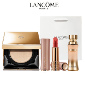 LANCOME兰蔻菁纯彩妆三件套（ 气垫粉底液13g+粉金管小蛮腰口红3.4g+菁纯粉底液12ml ）香港直邮