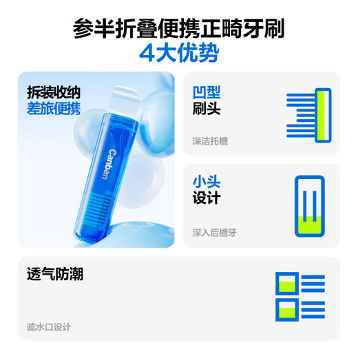【新品上新】参半折叠便携正畸牙刷单支装 商品图1