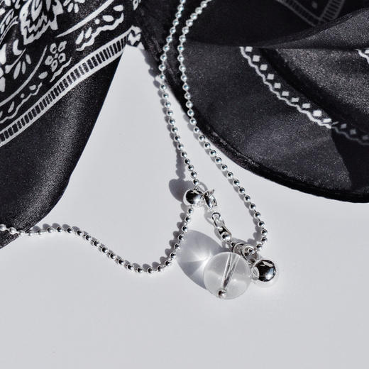 【新年礼物】alodia.co 品牌直发 冰眸白水晶银珠毛衣链可抽拉多戴项链 高级感长期主义百搭 商品图6