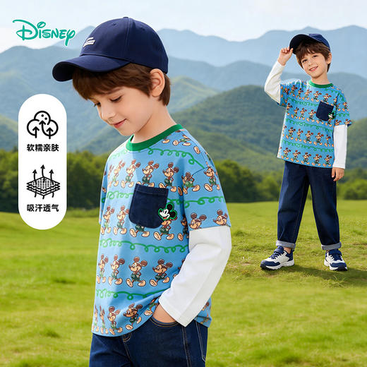 迪士尼春秋男童长袖T恤ZD1FS001 商品图6