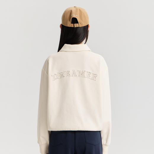 笛莎/Deesha 【质感学院系列】2026年春季新款青少年初高中学院风翻领卫衣女 商品图4