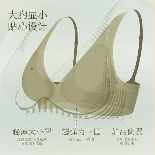 【E】素肌良品引力果冻条无痕内衣 女无钢圈聚拢收副乳防下垂包 容文胸MX281 商品图4