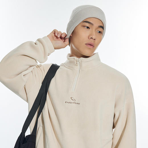 OMG运动 立领半拉链双面奥粒绒卫衣男秋冬季加绒加厚套头衫外套 商品图4