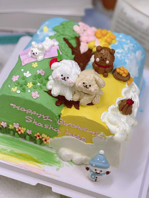 方形小狗动物奶油蛋糕 下单前请仔细阅读商品详情 商品图1