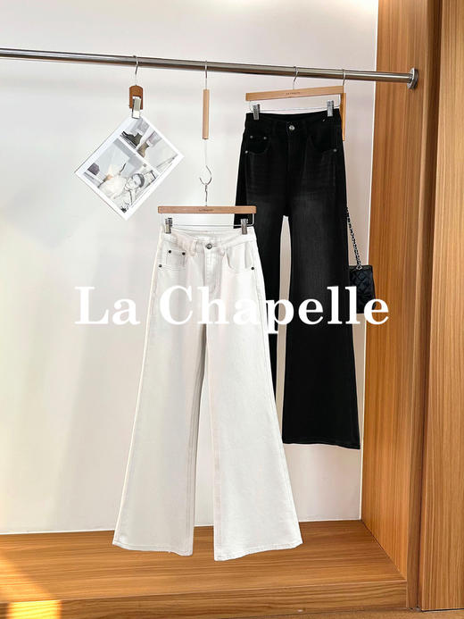 专柜实拍【拉腿神裤】拉夏贝尔/La Chapelle莱赛尔+棉！弹力舒适通勤百搭高腰显瘦牛仔微喇裤 商品图6