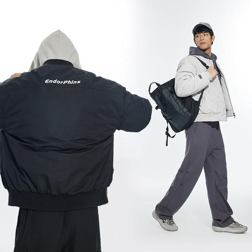 OMG运动 【加厚】冬季加绒机能罗纹领棒球服棉衣飞行员夹克复古 商品图1