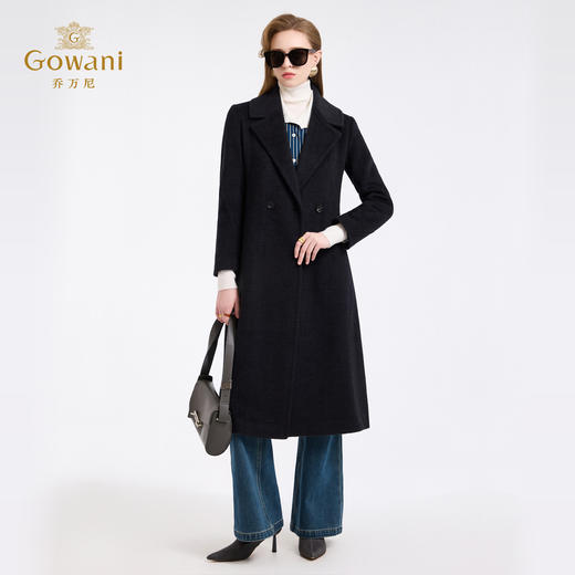 【100%绵羊毛】乔万尼高智感自带气场收腰长款毛呢大衣ED4A830 商品图2