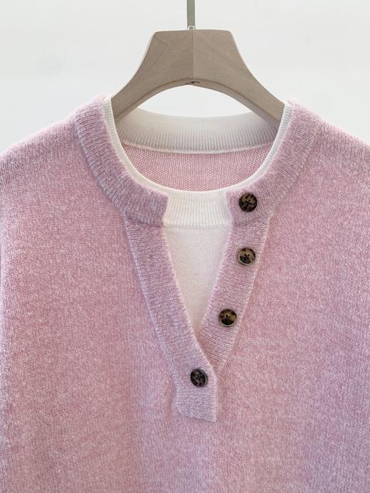 【高品质私服】【MC假两件粉色毛衣】宽松落肩版型，温柔显气质，假两件设计增加层次感G1657-CC【无标出货 介意慎拍】 商品图10