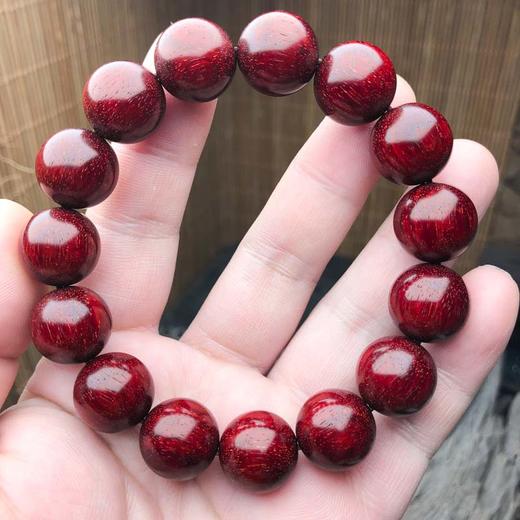 【青山特惠】1.5*15颗5星 180度鱼鳞带金星 小叶紫檀手串 t12 商品图5