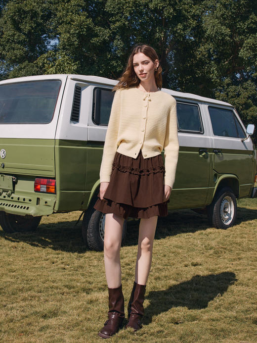 【百图lulu定制】【浪花半裙】双层浪花裙摆  橡筋收腰 A字短裙 商品图2