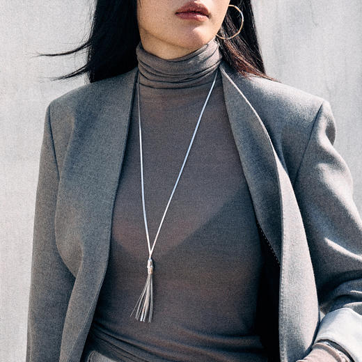 【N24038-s】alodia.co 冰瀑银河流苏毛衣链长项链 老钱风贵气清冷高级感长期主义百搭RJ136 商品图1