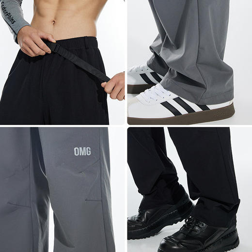 OMG运动 户外裤子男春秋季防泼水运动裤防风裤子登山直筒宽松轻量 商品图3