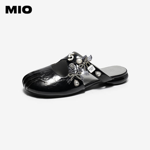 【上新】MIO米奥女鞋玛丽珍半拖2026夏季新款甜酷穆勒鞋捏褶包头外穿拖鞋M262298883 商品图0