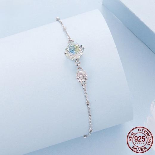 【情人节满分礼物】原创幻彩玫瑰切锆石手链浪漫梦幻s925纯银手链送女友礼物。jc 商品图1