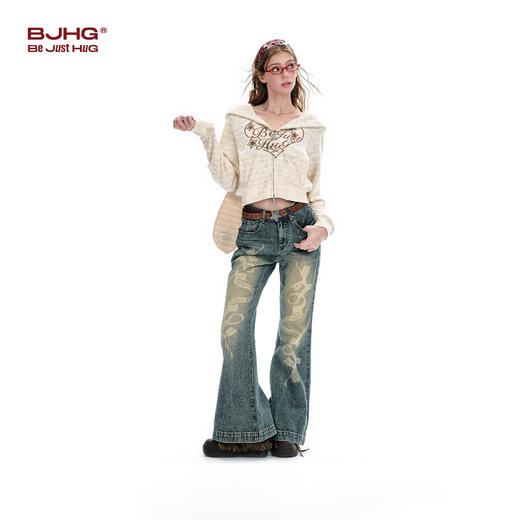 【不宠系列】BJHG不计后果兔耳朵开衫卫衣女春季刺绣宽松百搭外套 商品图2