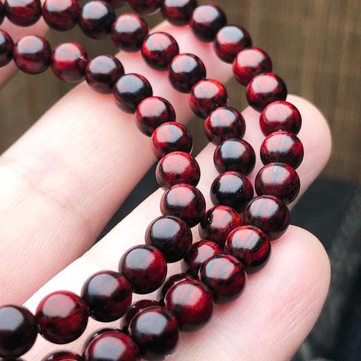 【青山特惠】0.6*108颗 琴料 5星 半满火焰纹 小叶紫檀手串 t6 商品图4