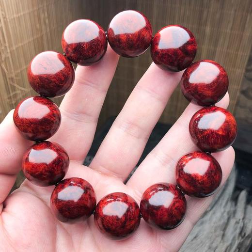 【青山特惠】2.0*12颗5星半满瘤疤小叶紫檀手串（无胶嫩瘤） t35 商品图5
