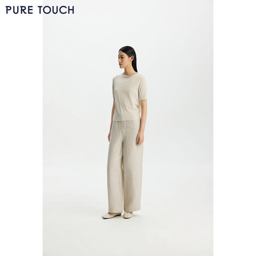 商场同款PURE TOUCH女装26春夏新款短袖针织衫羊毛混纺轻薄半袖T 商品图3