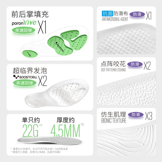 小李子李质造足球训练稳定支撑透气散热篮球跑步运动缓震鞋垫男 商品图3