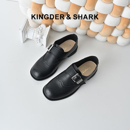 经典鲨2026年春季新品百搭圆头复古英伦风平底单鞋小皮鞋女KW89-617011 商品图0