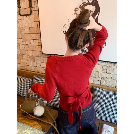 <曾小咸推荐> 2.5 现货秒杀 ！微信超特价！韩系立体花朵斜肩针织衫 日常179.99 立减90 秒杀89.99！！ 商品图1