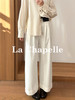 专柜实拍【自带卡包腰带】拉夏贝尔/La Chapelle高腰压褶卷边休闲裤~宽松百搭舒适微弹直筒阔腿裤 商品缩略图0