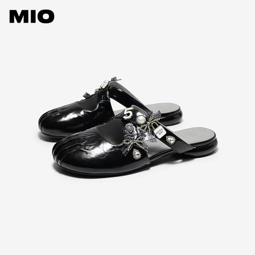 【上新】MIO米奥女鞋玛丽珍半拖2026夏季新款甜酷穆勒鞋捏褶包头外穿拖鞋M262298883 商品图2