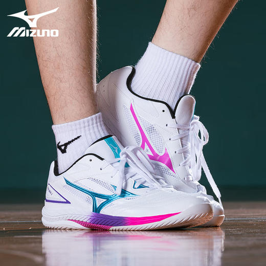 Mizuno美津浓乒乓球鞋81GA220505美津浓9代专业乒乓球运动鞋鸳鸯配色白/红/银色 商品图2