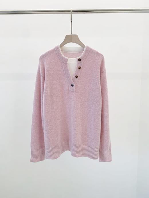 【高品质私服】【MC假两件粉色毛衣】宽松落肩版型，温柔显气质，假两件设计增加层次感G1657-CC【无标出货 介意慎拍】 商品图9