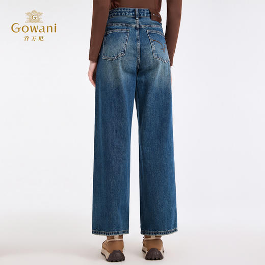 乔万尼宽松做旧水洗感休闲百搭款牛仔裤EZ3F179 商品图4