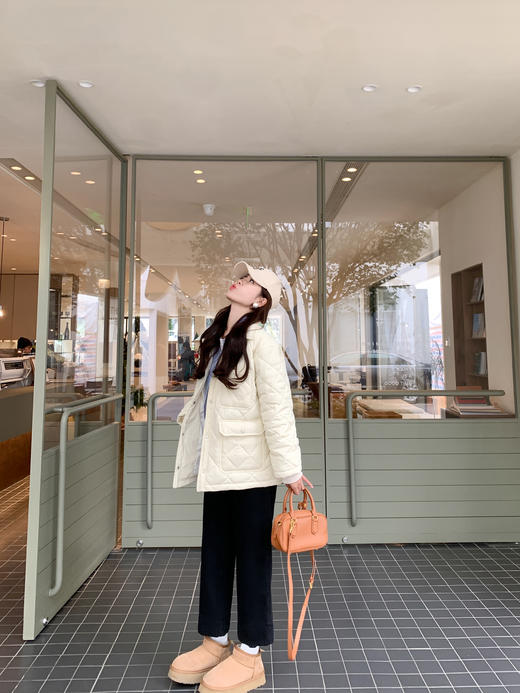 <曾小咸推荐>2.4现货秒杀 ！微信超特价！翻领菱格薄棉外套 日常259.99 立减110 秒杀149.99！！ 商品图14