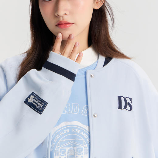 笛莎Deesha 【质感学院系列】笛莎2026年春季新款青少年短款外套学院撞色棒球服 商品图3
