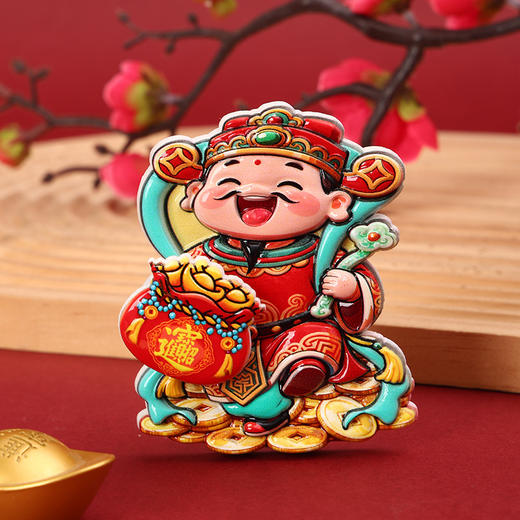【MAYNOS可旋转财神冰箱贴】 招财猫+财神到招财进宝 3D立体浮雕可爱生动 磁吸设计稳固不留痕 商品图4