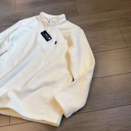 小马刺绣 蓄热保暖层摇粒绒复古老钱风半拉链开襟男士卫衣 商品图0