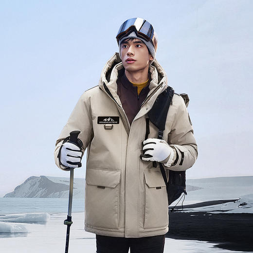 波司登极寒90鹅绒2025冬新款户外工装加厚保暖高蓬连帽羽绒服男 商品图2
