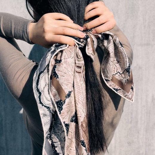 【G24005】alodia.co 桑蚕丝真丝羊毛丝巾方巾 法式复古老钱风高级感RJ136 商品图5