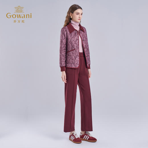 乔万尼撞色翻领精致感绗缝工艺短款棉服外套ED4K775 商品图3