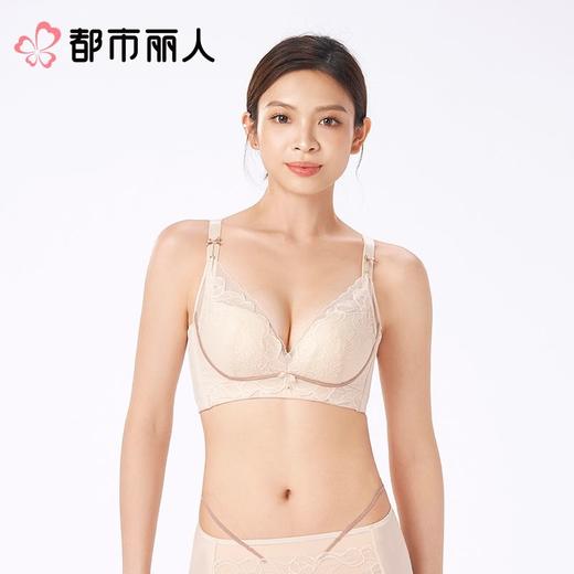 都市丽人内衣塑身内衣AB杯中厚文胸蕾丝内衣3/4杯舒软挺塑内衣四排四扣无钢圈LJC1C6 商品图2